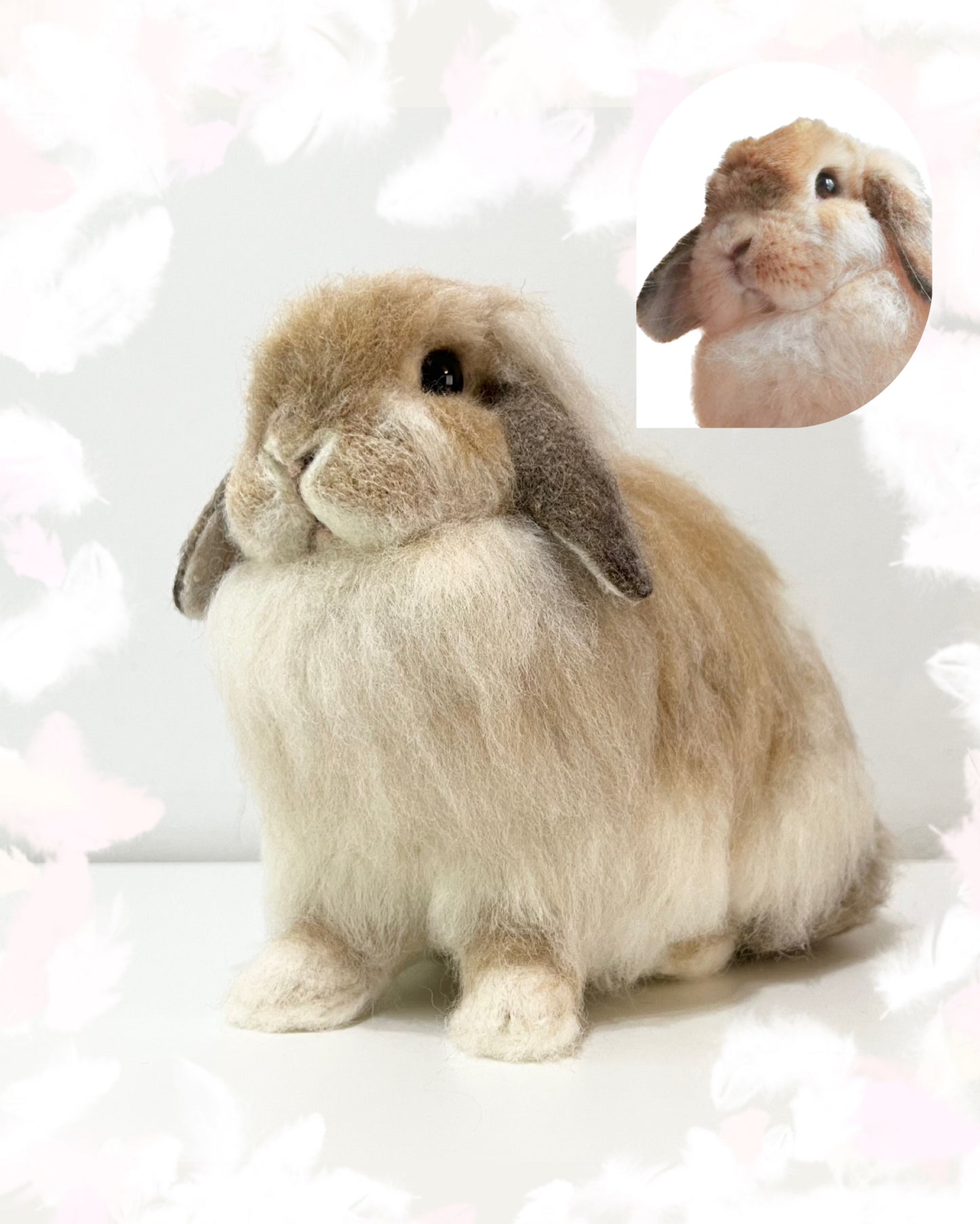【XL】Custom Needle Felted Rabbit, Custom Felt Rabbit, Pet Portrait, Needle Felted Animals, Pet Memorial, Rabbit Lover Gift