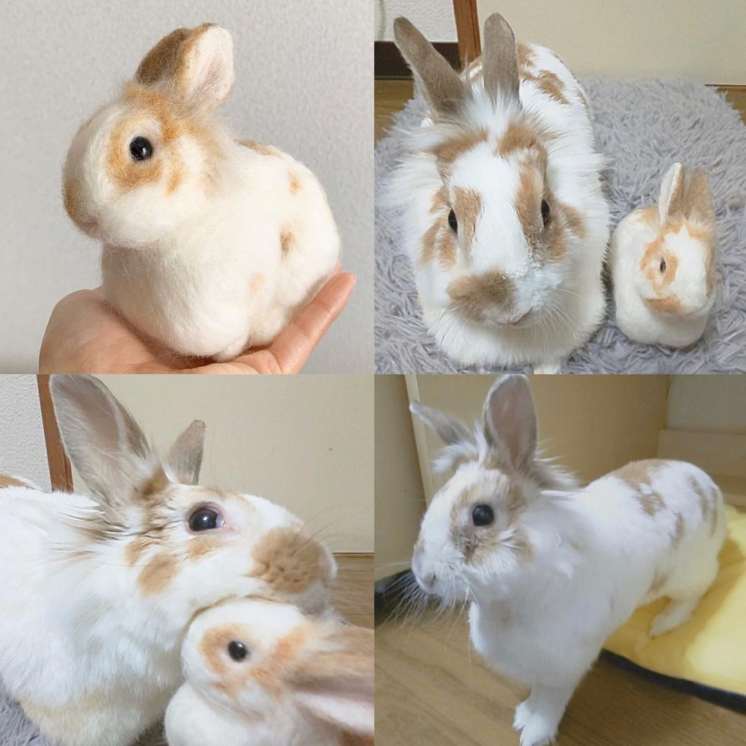 【S】Custom Needle Felted Rabbit, Custom Felt Rabbit, Pet Portrait, Needle Felted Animals, Pet Memorial, Rabbit Lover Gift
