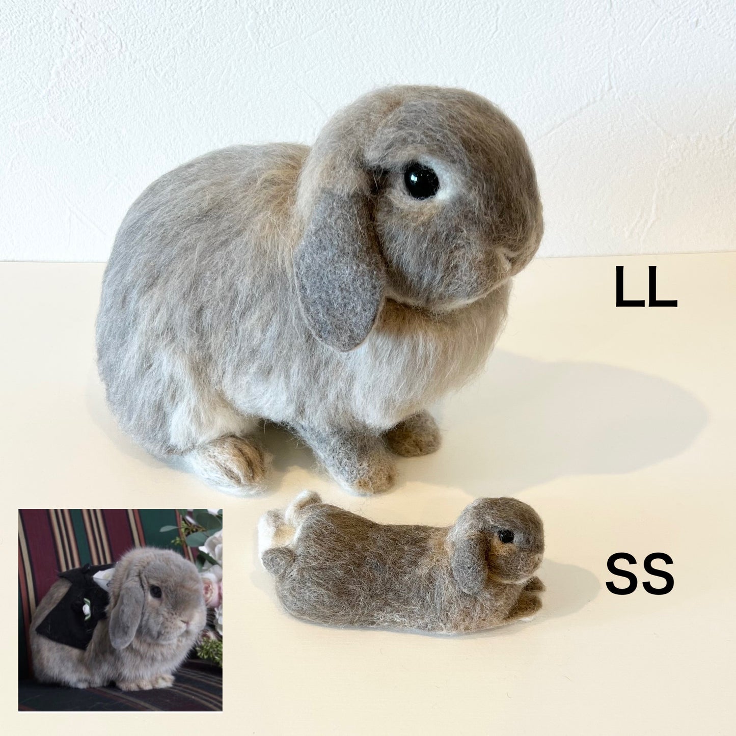 【SS】Custom Needle Felted Rabbit, Custom Felt Rabbit, Pet Portrait, Needle Felted Animals, Pet Memorial, Rabbit Lover Gift