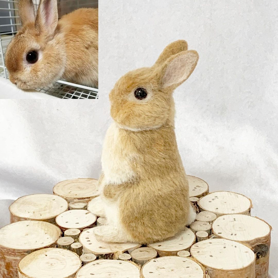 【S】Custom Needle Felted Rabbit, Custom Felt Rabbit, Pet Portrait, Needle Felted Animals, Pet Memorial, Rabbit Lover Gift