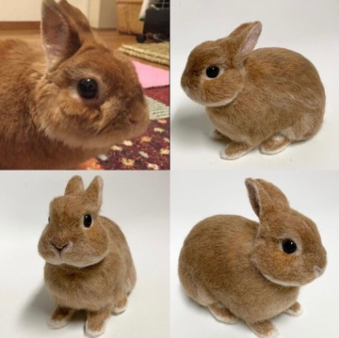 【L】Custom Needle Felted Rabbit, Custom Felt Rabbit, Pet Portrait, Needle Felted Animals, Pet Memorial, Rabbit Lover Gift