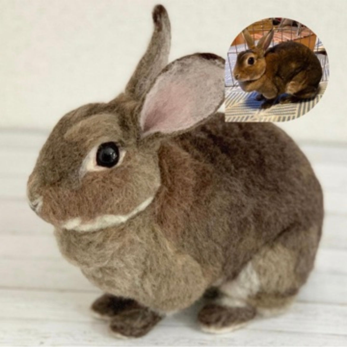 【XL】Custom Needle Felted Rabbit, Custom Felt Rabbit, Pet Portrait, Needle Felted Animals, Pet Memorial, Rabbit Lover Gift