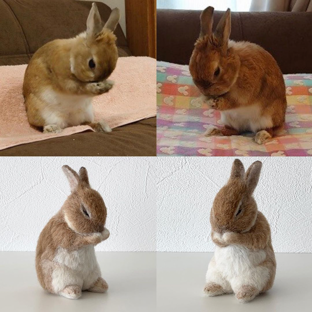 【S】Custom Needle Felted Rabbit, Custom Felt Rabbit, Pet Portrait, Needle Felted Animals, Pet Memorial, Rabbit Lover Gift