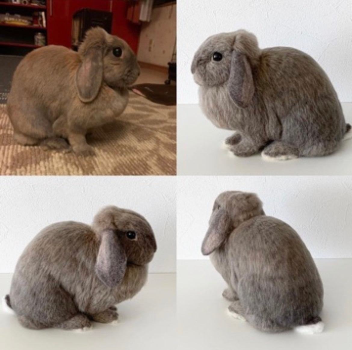【XL】Custom Needle Felted Rabbit, Custom Felt Rabbit, Pet Portrait, Needle Felted Animals, Pet Memorial, Rabbit Lover Gift