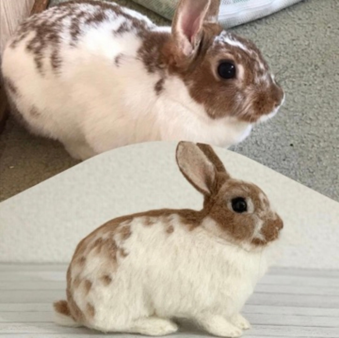 【M】Custom Needle Felted Rabbit, Custom Felt Rabbit, Pet Portrait, Needle Felted Animals, Pet Memorial, Rabbit Lover Gift