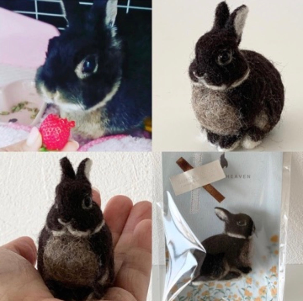 【SS】Custom Needle Felted Rabbit, Custom Felt Rabbit, Pet Portrait, Needle Felted Animals, Pet Memorial, Rabbit Lover Gift