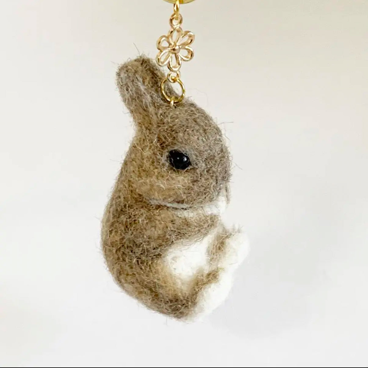 Wool Felt Bunny Bag Charm – Mini Baby Size, Customizable – Keychain / Strap / Ornament