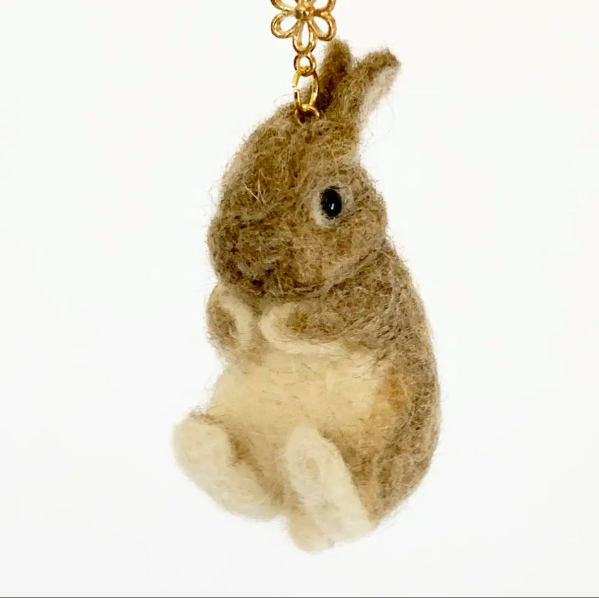 Wool Felt Bunny Bag Charm – Mini Baby Size, Customizable – Keychain / Strap / Ornament