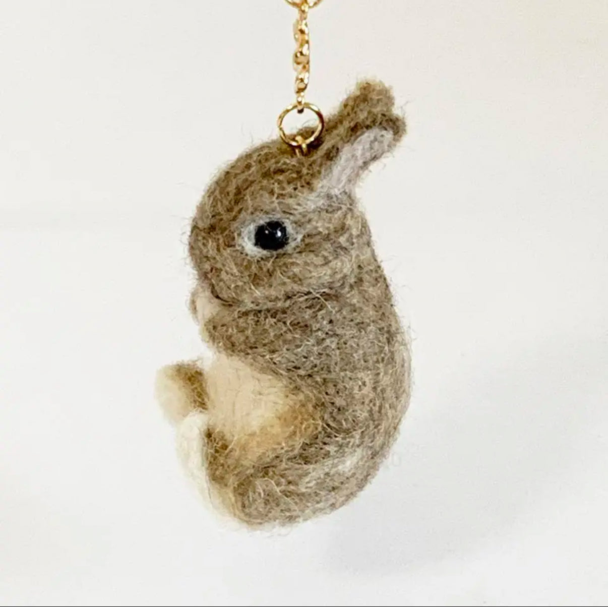 Wool Felt Bunny Bag Charm – Mini Baby Size, Customizable – Keychain / Strap / Ornament