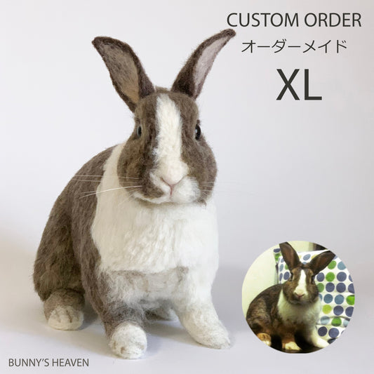 【XL】Custom Needle Felted Rabbit, Custom Felt Rabbit, Pet Portrait, Needle Felted Animals, Pet Memorial, Rabbit Lover Gift